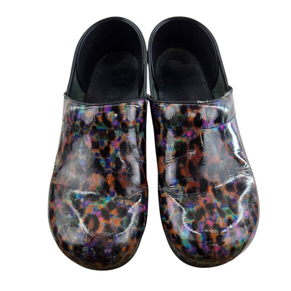 Dansko Clogs Womens 9.5 10 (40) Multi Colored Leopard Comfort Casual Flawed - Picture 5 of 15
